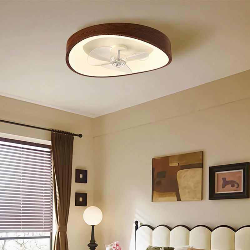 卧室灯圆形吸顶灯新中式胡桃木纹色房间灯现代简约超薄餐厅灯led,家装灯饰光源,智能吸顶灯,淘宝优惠券,粉丝福利购,淘宝优惠卷