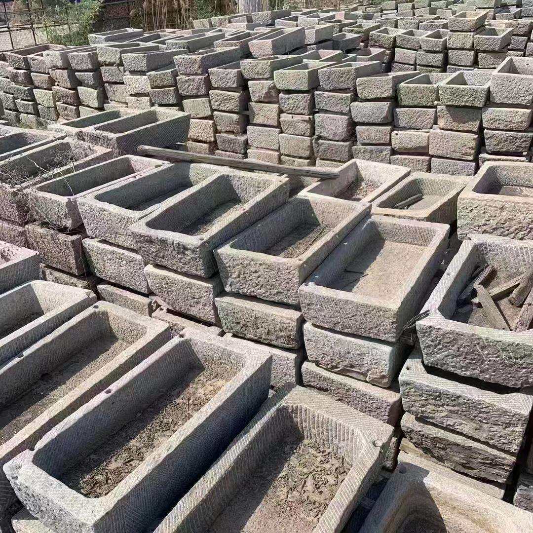 古建老石槽老牛槽旧猪槽阳台花盆造景摆件养鱼石盆庭院摆件老石器