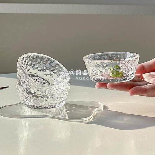 ins家用玻璃油碟调味酱碟蘸料覆古高级碟子番茄酱调料玻璃碟子