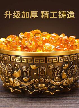 黄厅铜晶聚宝盆件客装饰水元宝大号ZESJ-000招财进宝铜缸开业乔迁