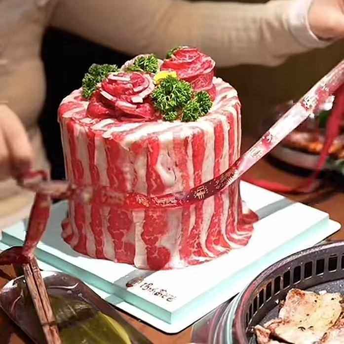 肥牛蛋糕模具火锅店网红涮牛肉工具大蛋糕冰块磨具直身铝合金耐用