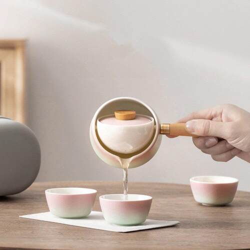 旋一转快客初礼-qjf杯旅行茶具套装露壶三便携式户外营懒人新款泡