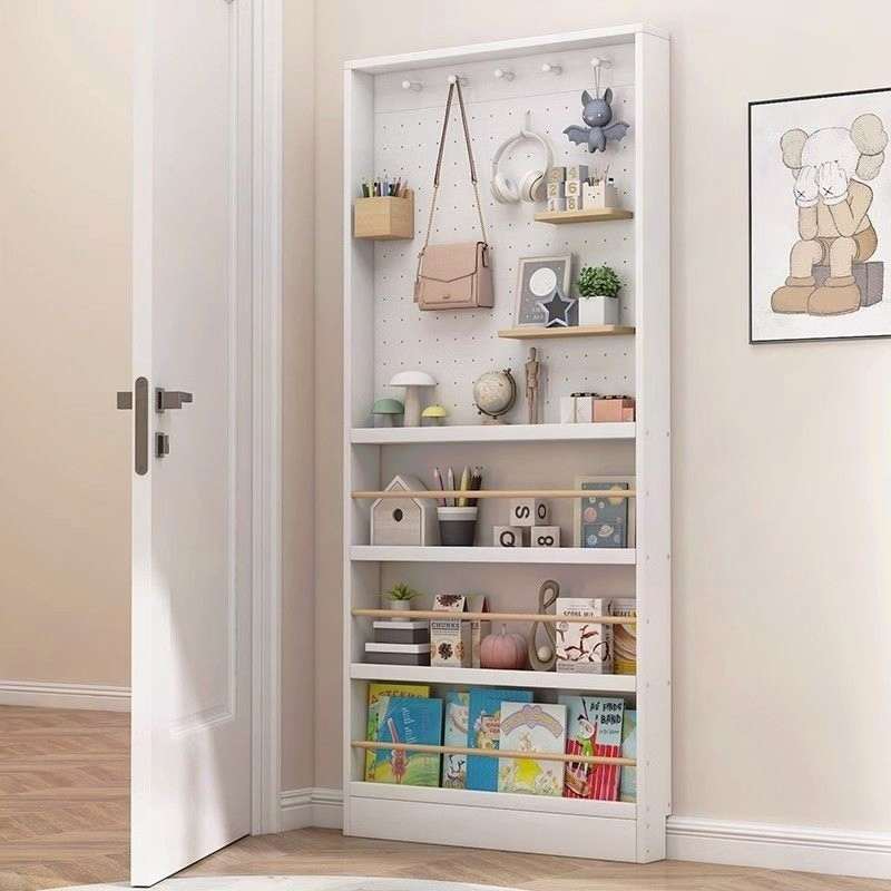 超薄门后收纳架洞洞板置物架书架卧室定制新款壁挂式夹缝实木书架