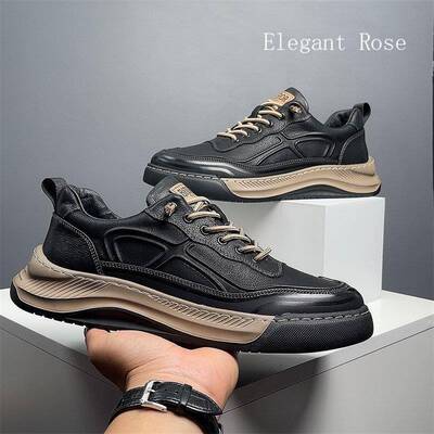 ELEGANT ROSE 男鞋皮鞋轻奢2024新款休闲单鞋纯牛皮一脚蹬懒人鞋