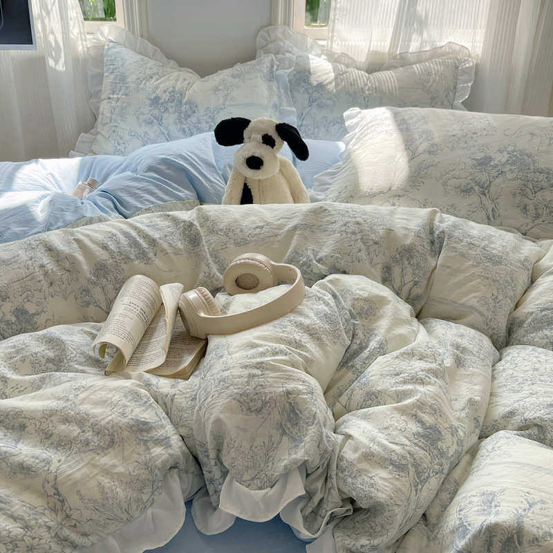 纺柔花边棉韩式仙女床单超风三件套四云朵南通母婴家被套件套,床上用品,床品套件/四件套/多件套,淘宝优惠券,粉丝福利购,淘宝优惠卷