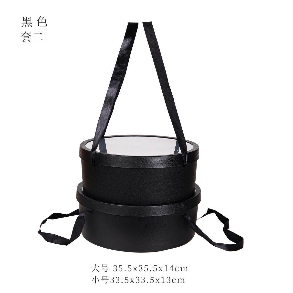 花束包装桶圆形绸缎烫金花盒鲜花盒大号爱心水果礼盒玫瑰插花抱抱