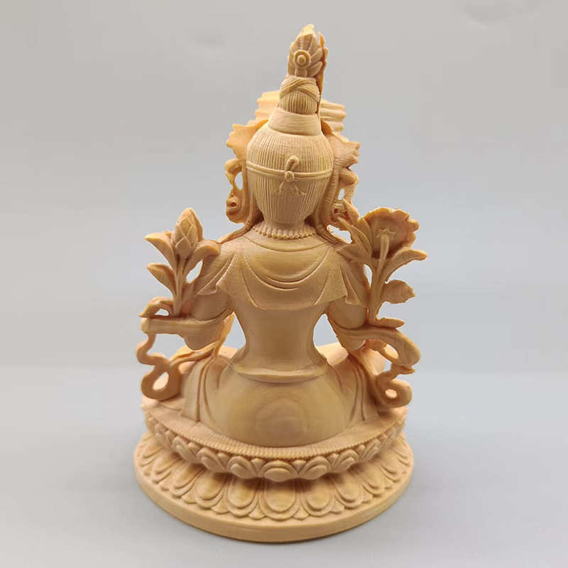 大叶黄杨木雕刻度母款摆件摆饰规格100×72×60手把件工艺厂批发