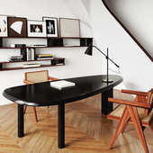 家用蛋实木书桌形异形设计师北欧办公桌白蜡木电脑桌写字小户型