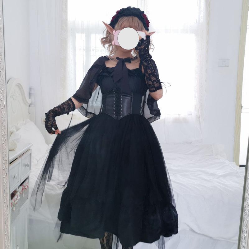 Irregular high waist gauze skirt short long suspender