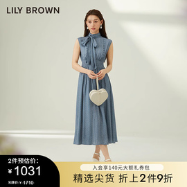 LILY BROWN春夏款甜美无袖蝴蝶结系带收腰连衣裙LWFO231266