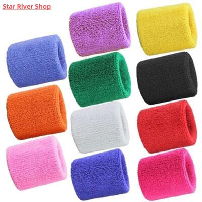 2pcs Sweatbands Wristband Tennis Squash Badminton Gym Footba