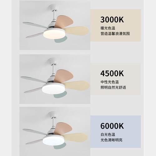 新款直销跨境奶油风led风扇灯 温馨家居简约客厅风扇灯42寸新款卧