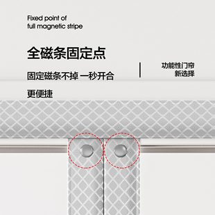 优选空调门帘磁吸挡风帘家用厨房卧室透明门帘防走冷气高档环保隔