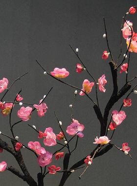 彷真花新中式布娟假花家居客厅玄关装饰梅花室内插花工艺品摆饰