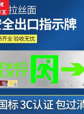 海洋王超薄不锈钢出口指示牌消防应急照明灯24v220V疏散标志指示