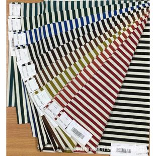 色织条子针织布 布料32支 40D棉排间拉架1 1罗文布 条纹罗文布