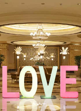 字母数字落地灯RGB滚塑户外霓虹灯庭院ip42防水LED装饰充电氛围灯