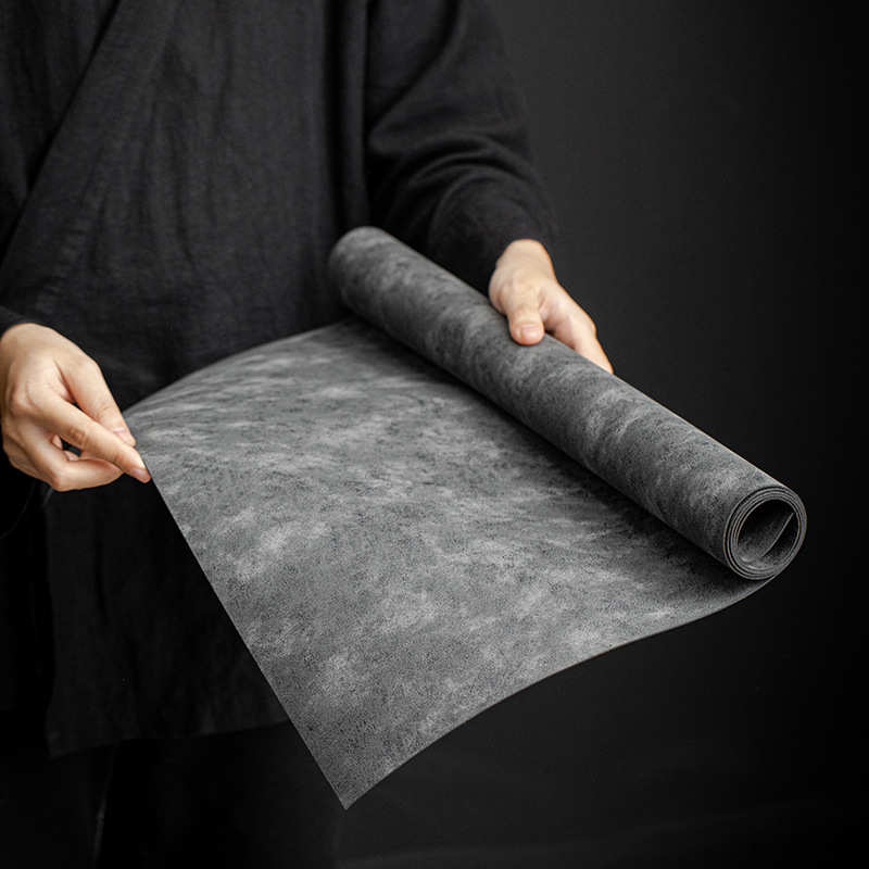 大岸堂中式皮革茶席干泡台茶桌垫高档双面茶几茶席布禅意防水茶旗