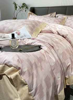 轻奢风240312JQ00长花绒1棉床单品四件套纯棉印全棉被套亲肤简约