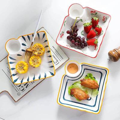 Ceramic dumpling plate Steamed dumplings Steamed shrimp snac