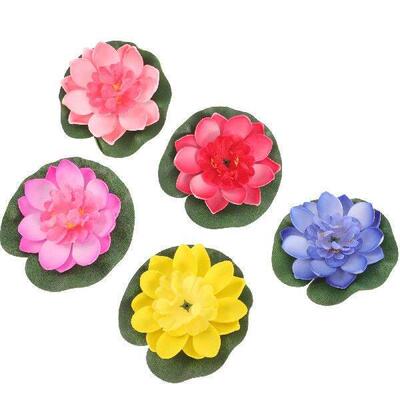 5Pcs Artificial Floating Water Lily EVA Lotus Flower Pond