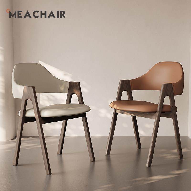 意式极简实木餐椅家用极简餐桌椅饭厅样板间洽谈接待椅中古风凳子,住宅家具,餐椅,淘宝优惠券,粉丝福利购,淘宝优惠卷