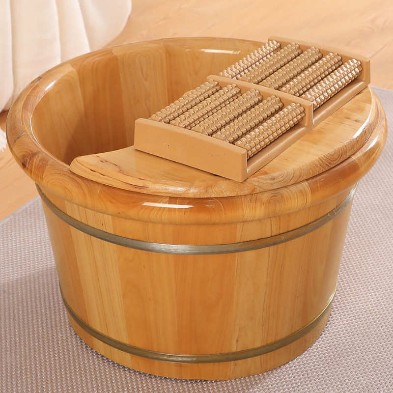 实木泡脚木桶家用足浴桶木质保温养生成人沐足桶香柏木熏蒸洗脚盆