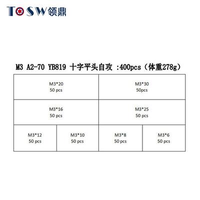 【410100pcs】0平头自攻套螺装丝 彩锌/碳钢34不锈钢自攻/小螺丝