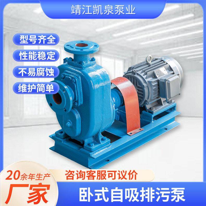 卧式自吸排污泵生活污水处理自吸水泵污水提升泵站排水排污泵