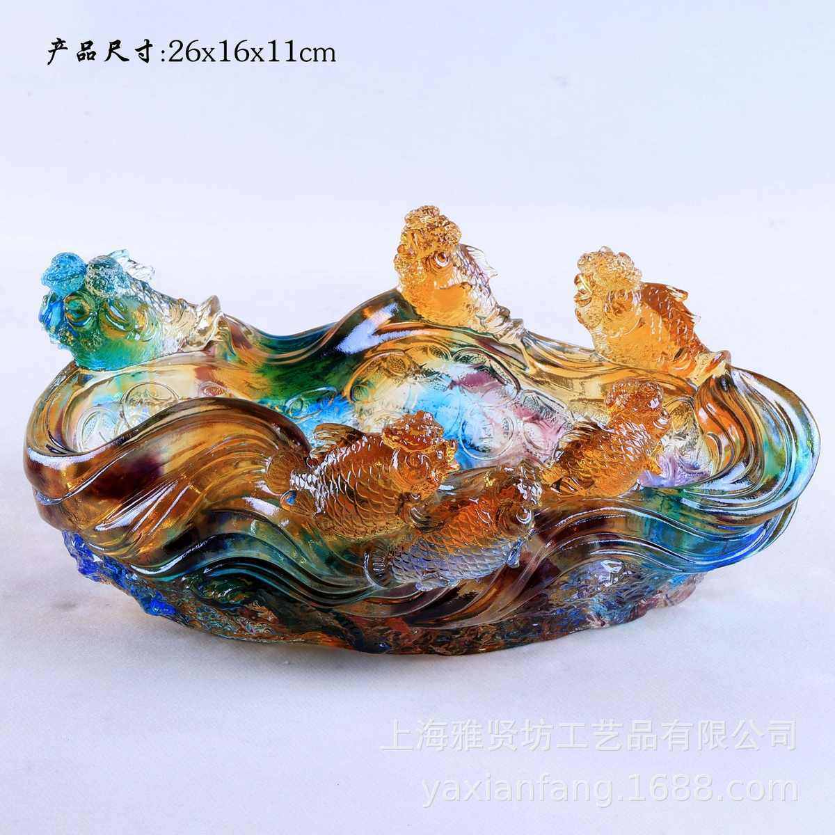 琉璃鱼摆件金玉满堂聚宝盆家居客厅装饰品摆件新中式软装,家居饰品,装饰摆件,淘宝优惠券,粉丝福利购,淘宝优惠卷