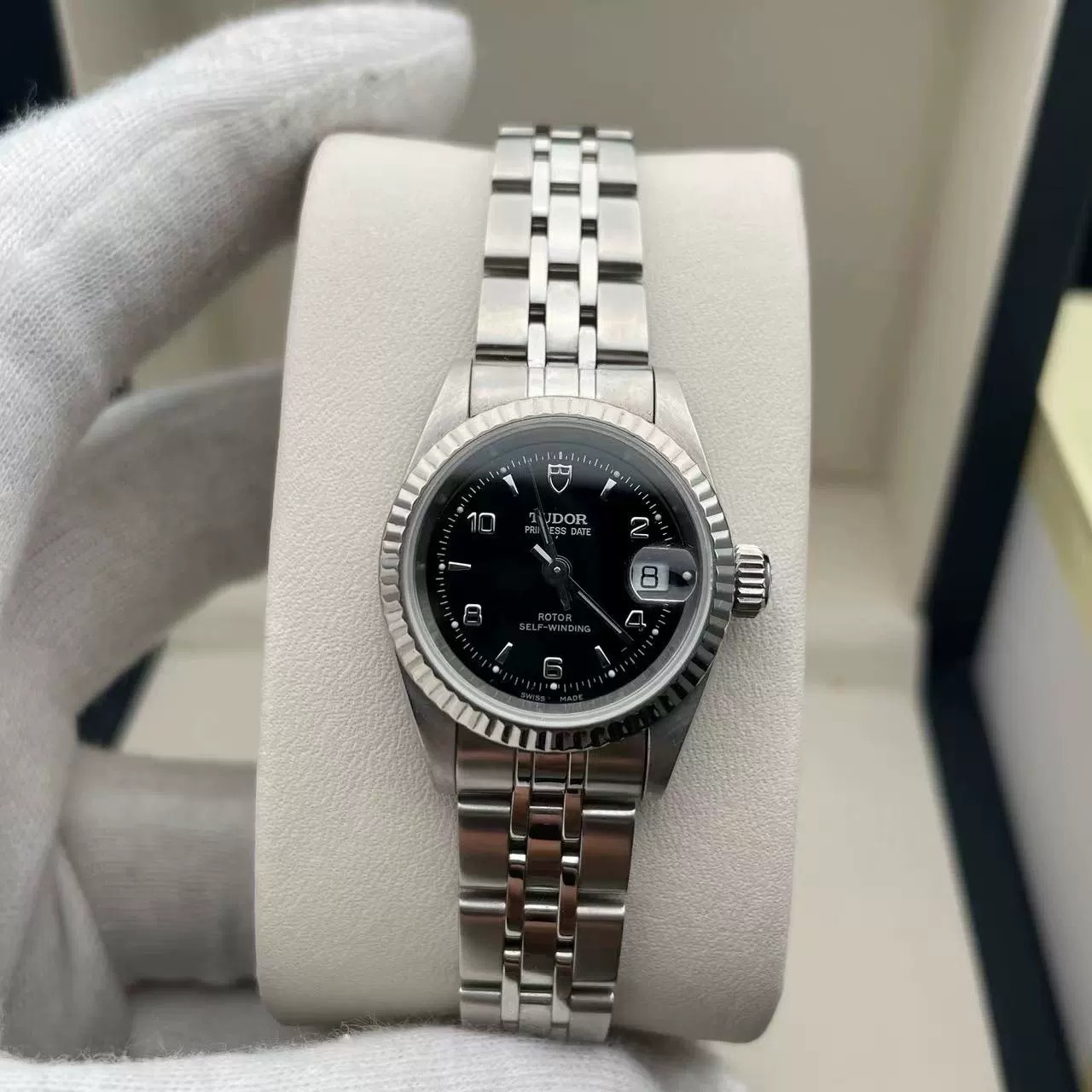 经典款9.8新 帝舵公主系列精钢18K白金圈自动机械25MM女表92414