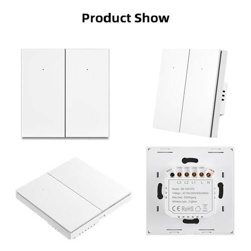 Zigbee网关智能墙壁按键开关AC100-240V与Google Home Alexa兼容