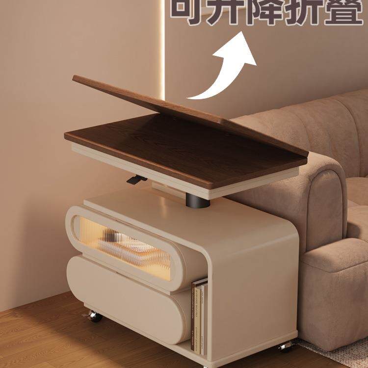 省空间折叠小推车沙发移动边几柜可升降茶几餐桌两用一体精致茶台