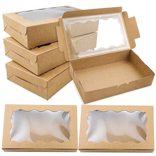 10pcs Cake Boxes With Window Bakery Boxes Pastry Boxes For C