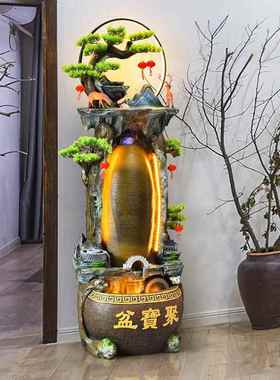 家居庭院室内接待室酒店客厅流水暮墙屏风假山喷泉养鱼缸加湿摆件