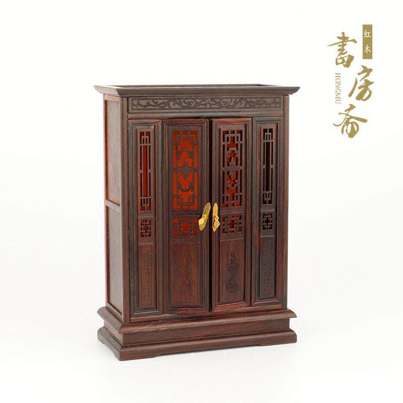 红酸枝观音佛龛摆件 红木雕刻工艺礼品摆饰微型明清家俱 神楼 微