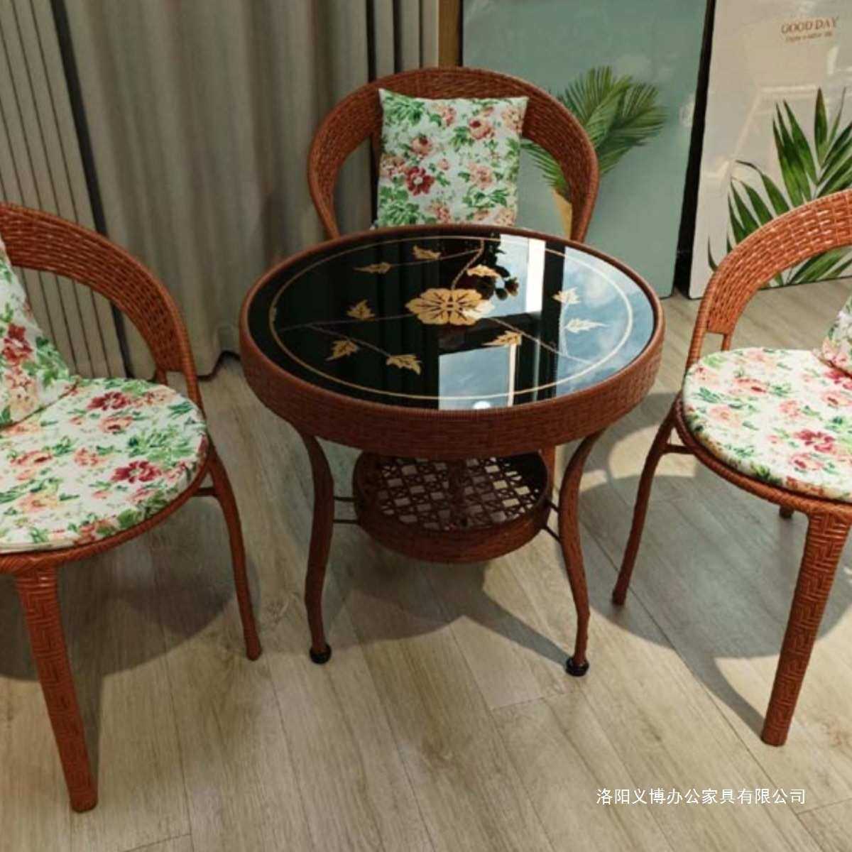阳台茶几小户型室内藤椅三件套小圆桌休闲室内组合简约茶台茶桌,商业/办公家具,商用藤编家具,淘宝优惠券,粉丝福利购,淘宝优惠卷