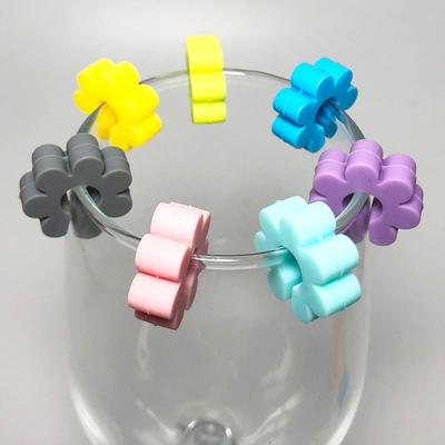 8Pcs Silicone Red Wine Glass Identification Marker Charm