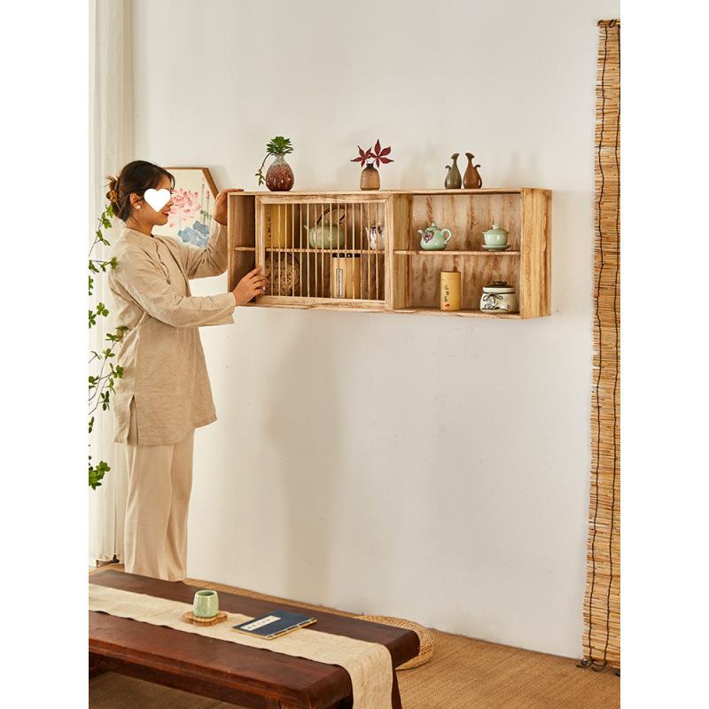实木博架式茶具架仿古加无品牌/厚展架示柜子中陈列收纳墙上吊柜