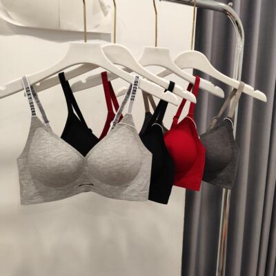 新款细带无痕裸感果冻胶无钢圈内衣透气舒适无钢圈聚拢文胸女5517