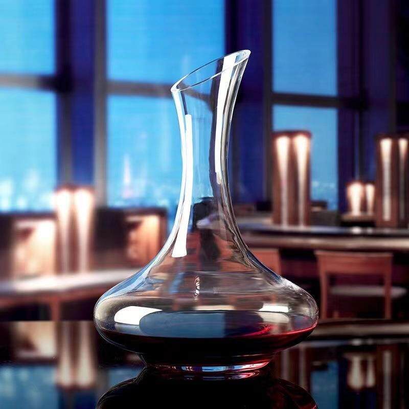 现代简约斜口玻璃醒酒器红酒杯套装创意个性葡萄酒分酒器酒壶酒具