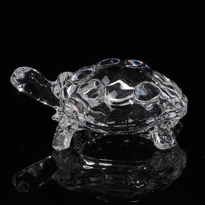 Crystal Turtle Figurine Miniature Tortoise Statue Chinese Lu