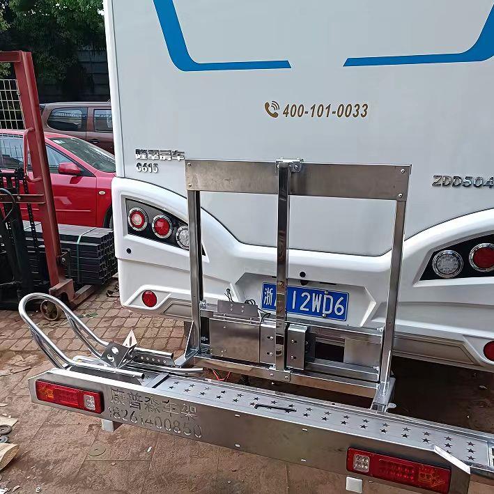 电动升降机车架房车不锈钢后挂推车架机车背架自动升降车架