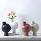 现代简约北欧侘寂风黑白陶瓷花瓶插摆件家居样板间软装 饰品用品