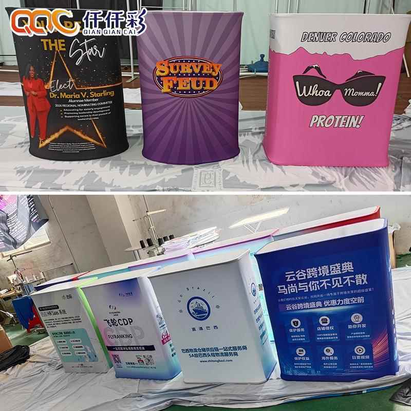 厂THB家易直销快幕待秀展台升广降发光展架展会告折叠灯箱拉宝接