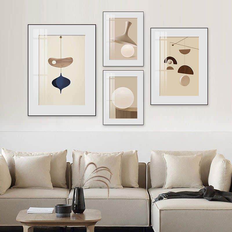 梵高名画挂画客厅沙发背景墙装饰画现代简约餐厅饭桌几何抽象壁画