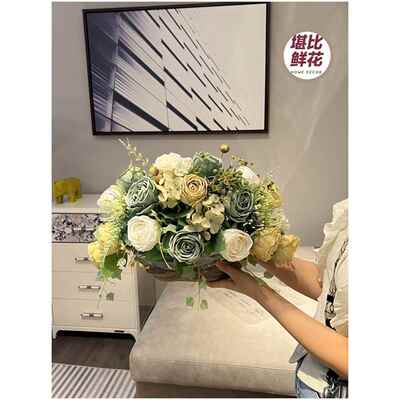 牡丹花束假花插花仿真花高档2023新款客厅摆设花艺摆件高端轻奢