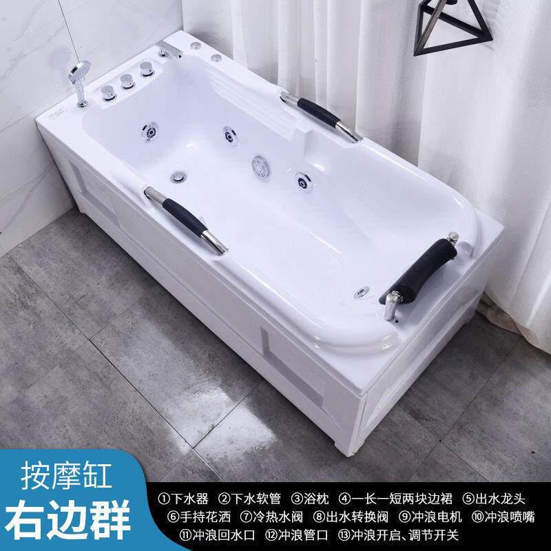 亚克力按浪浴恒盆温927加热成人冲小户型卫生间家用摩1.2-1.8米浴
