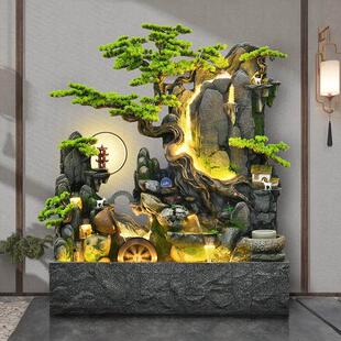 饰招财阳台摆件景观布置户外鱼池造景 大型假山流水喷泉庭院花园装