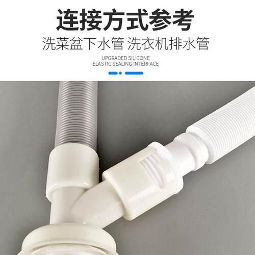 新款直销洗衣机管三通地漏接头双出水排水管道y型分水器三头通二